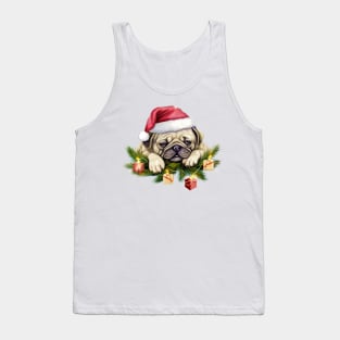 Lazy Pug Dog at Christmas Tank Top